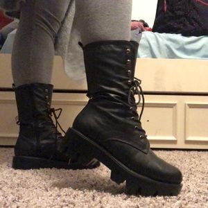 Chunky lace up combat boots